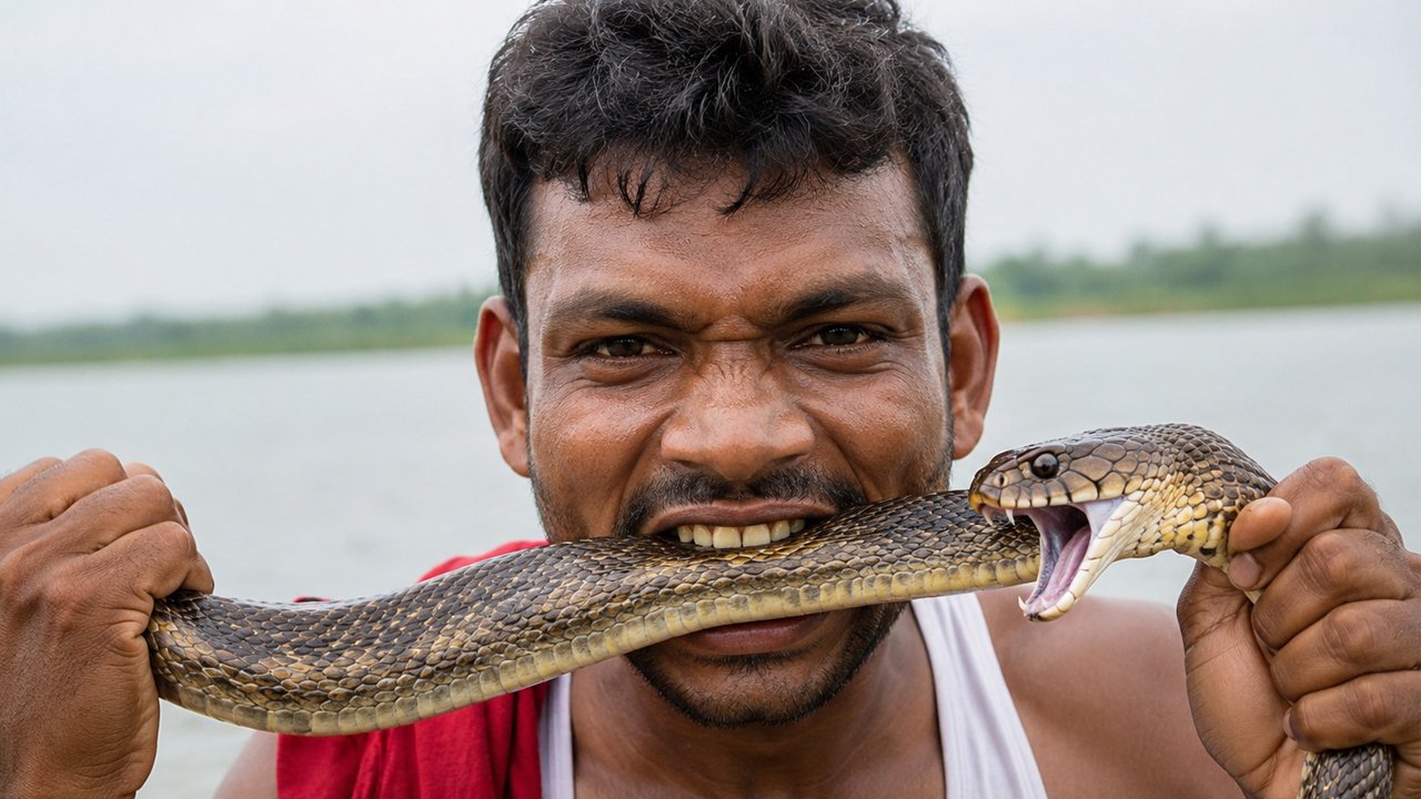 সাপের কামড় খেয়ে পাল্টা সাপ কে কামড়ে দিল যুবক, হতবাক স্থানীয়রা